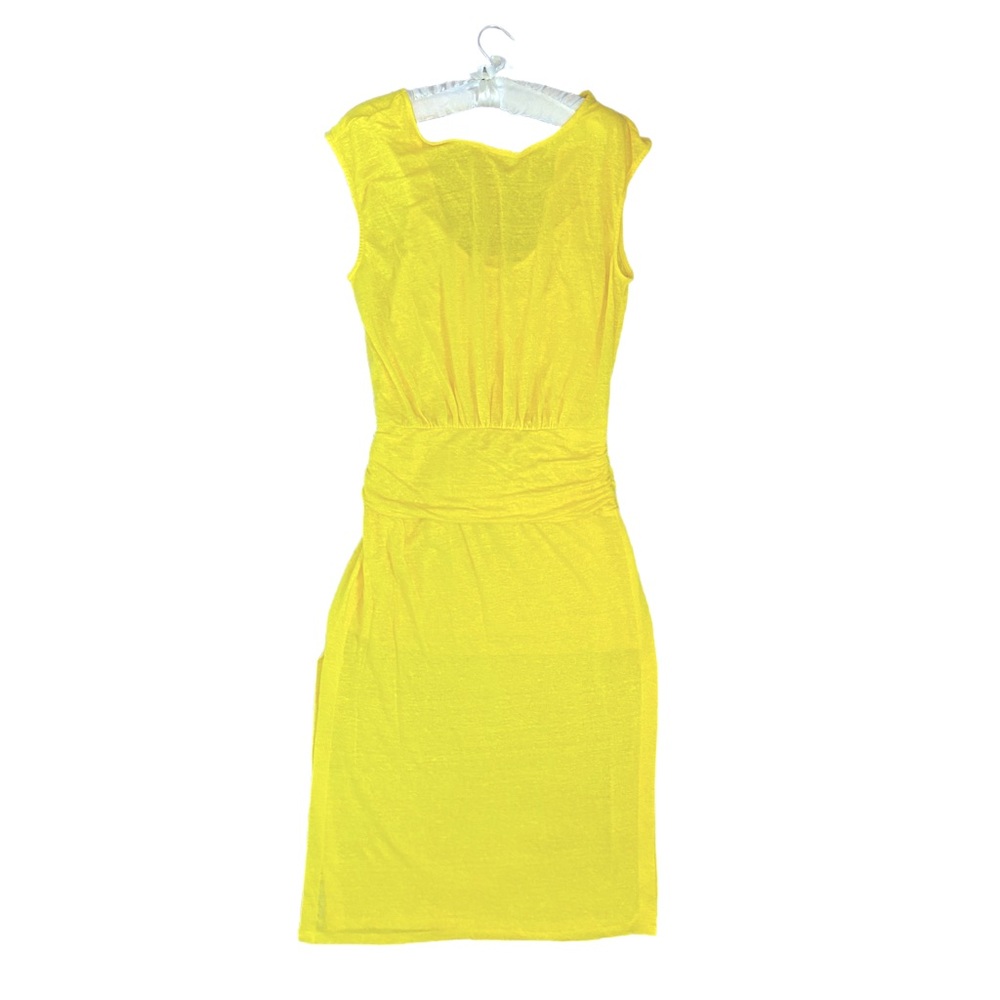 Tracy Reese Back Cowl Linen Dress in Sunflower Yellow Size M